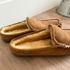 NIB LL Bean Men's 11M Wicked Good Scuff III Slipper Lambs Fur Shearling Suede